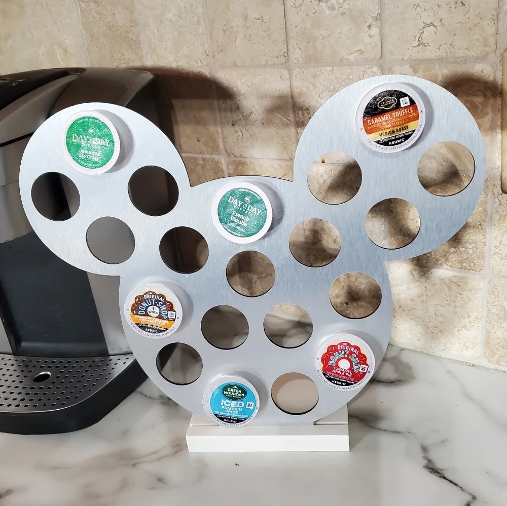 Silver Mickey Mouse Head K Cup Holder